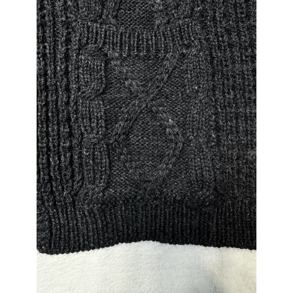 Standún Aran Heritage Knit Charcoal Wool Cardigan Men SZ 50 Vintage Ireland - Picture 4 of 12